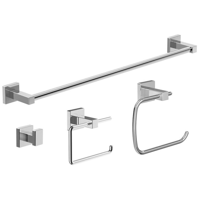 Symmons Duro Bathroom Hardware Set - Includes Towel Bar, Robe Hook, - Polished Chrome