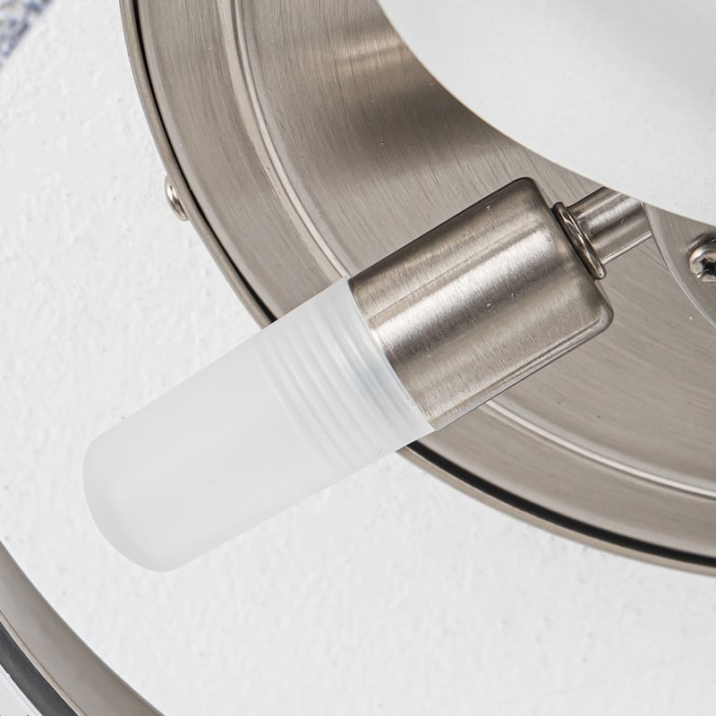 13" 3-Light Satin Nickel Flush Mount Ceiling Fan with Light