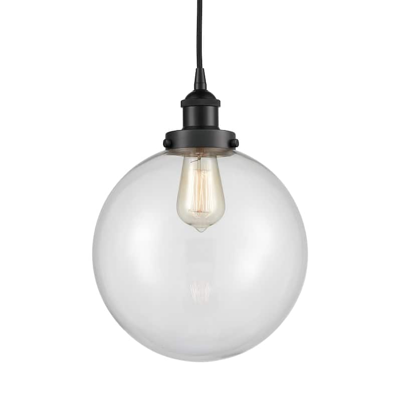 Innovations Lighting 616-1PH-14-10 Beacon Pendant Beacon 10" Wide - Matte Black / Clear