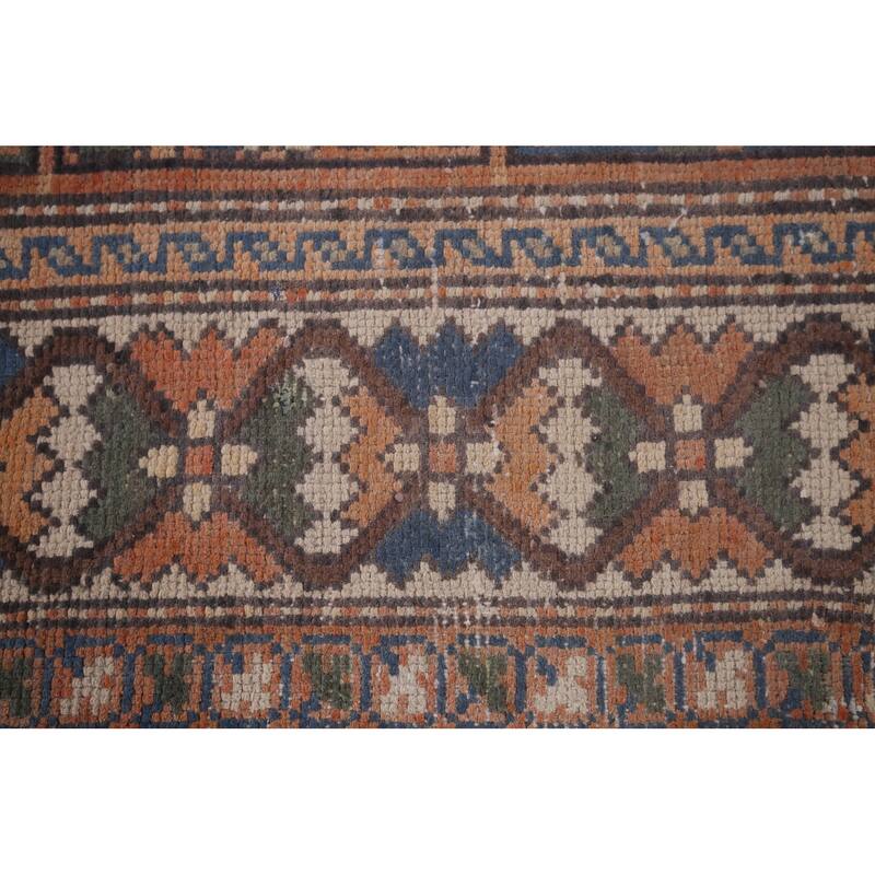 Bakhtiari Persian Vintage Area Rug Handmade Orange Wool Carpet - 6'5"x 9'4"
