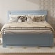 preview thumbnail 11 of 16, Full Size Platform Bed with Drawer And 2 Shelves, White