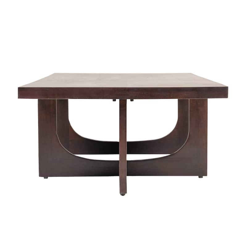 Mango Wood Coffee Table with Cross Trestle Base