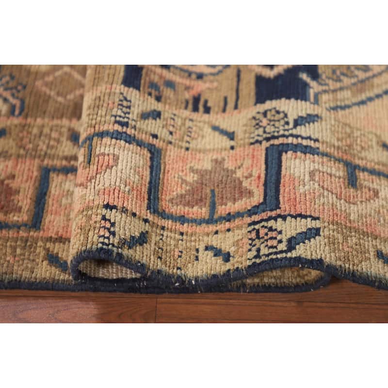 Geometric Hamedan Vintage Persian Rug Handmade Wool Carpet - 3'10"x 5'1"