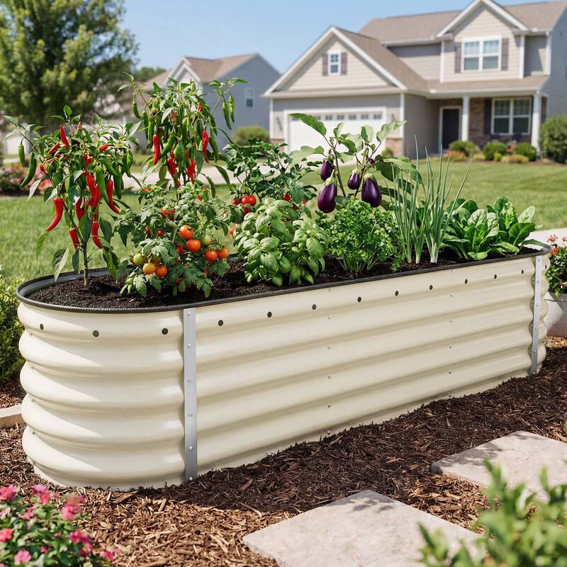 Moasis Oval Metal Outdoor Raised Garden Bed