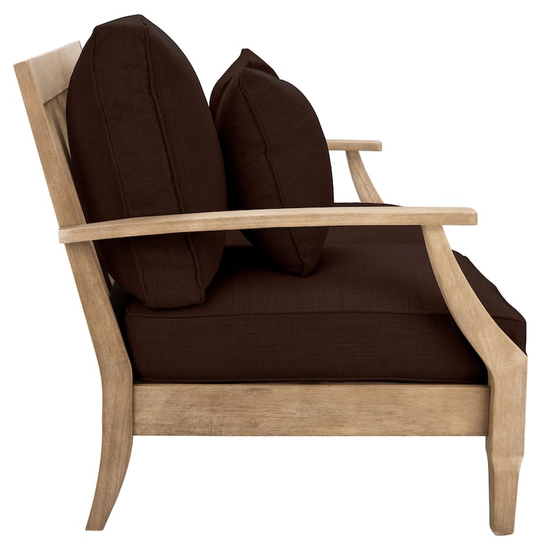 SAFAVIEH Couture Martinique Wood Patio Loveseat - 56"W x 35"D x 32"H