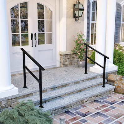Wrought Iron Stair Handrail WeatherResistant Railing Home Garden Porch