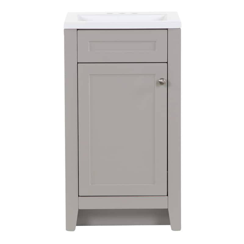 Spring Mill Cabinets Wyre 18" 1-Door Bathroom Vanity With White Sink Top