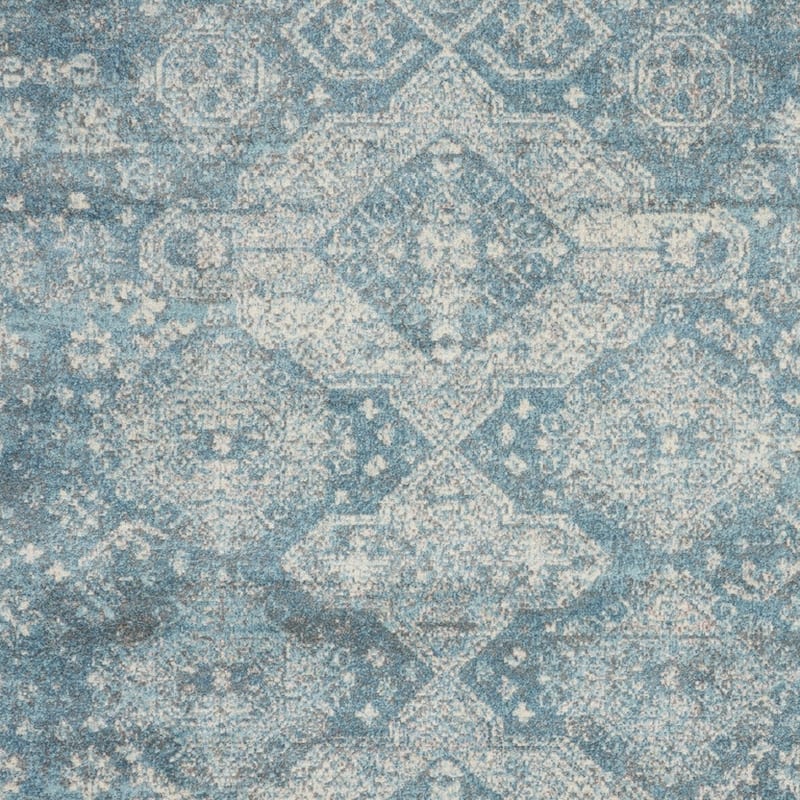 Power Loomed Distressed Geometric Modern Stain Resistant Area Rug - 142' X '106' X '0.5