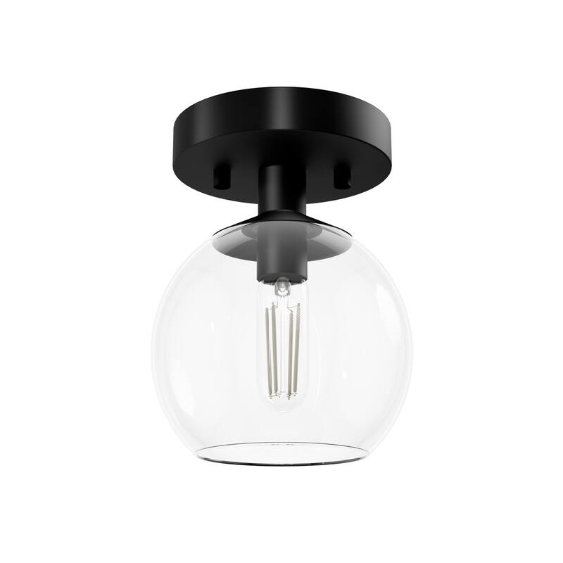 Hunter Xidane 1 Light Clear Glass Pendant or Semi-Flush Light - Kitchen Island, Dining Room, Entry - Glam, Contemporary