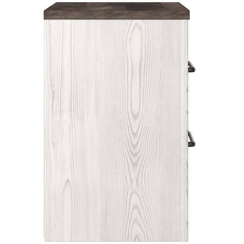 White/Gray 2 Drawer 21.69 in. W Nightstand with Sturdy Hardware and Ample Storage