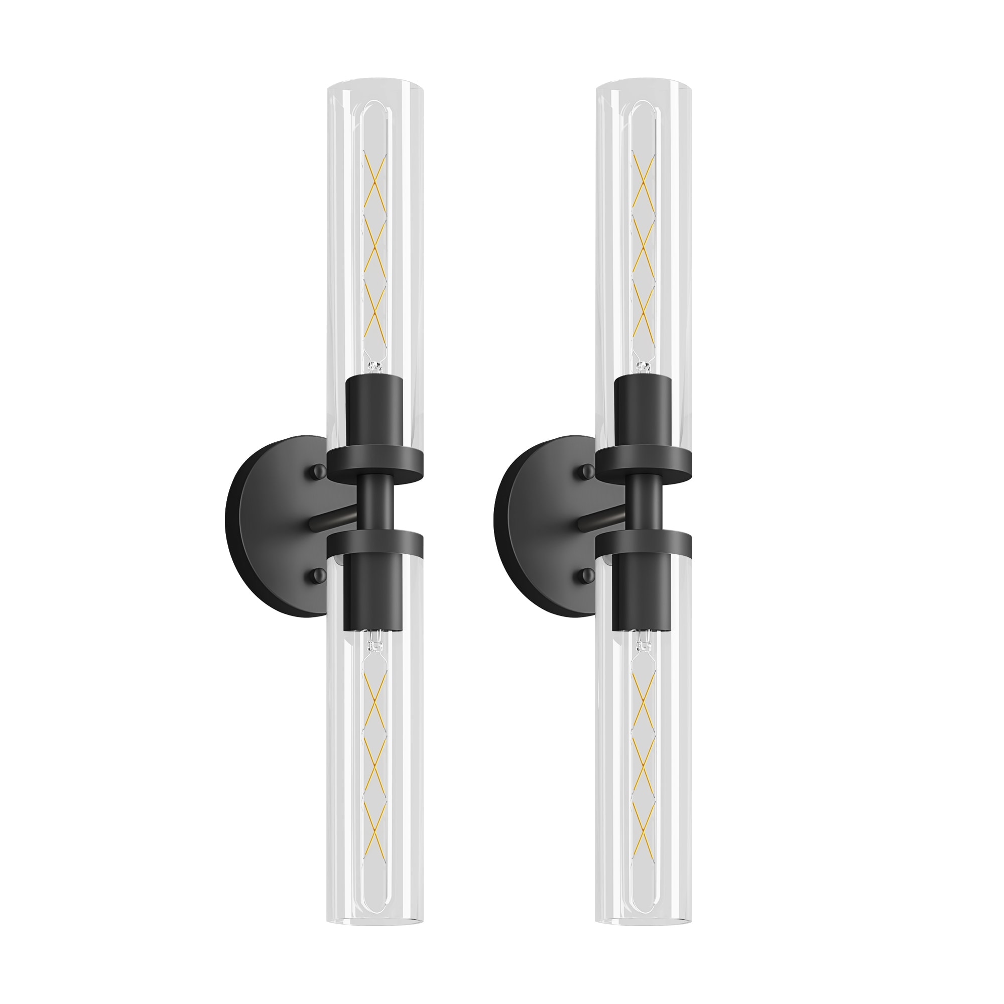 Glass Tube Wall Sconce with Vertical Hanging Design