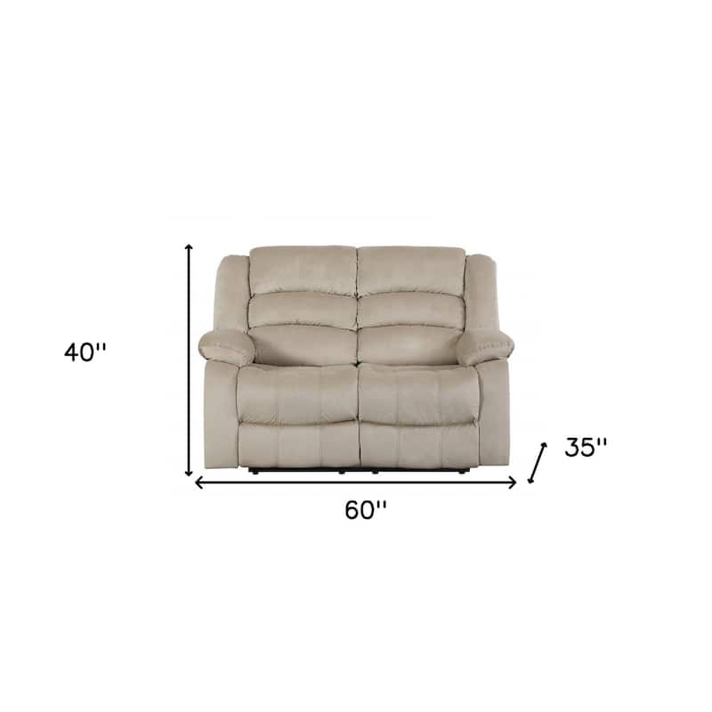 HomeRoots Two Piece Indoor Beige Microsuede Five Person Seating Set