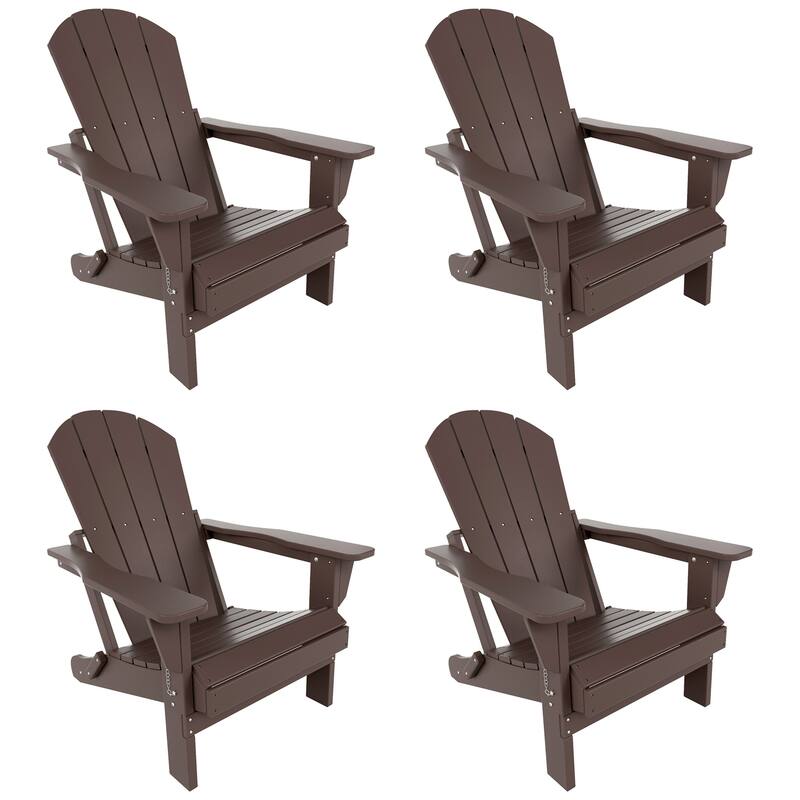 POLYTRENDS Laguna All Weather Poly Outdoor Adirondack Chair - Foldable (Set of 4)