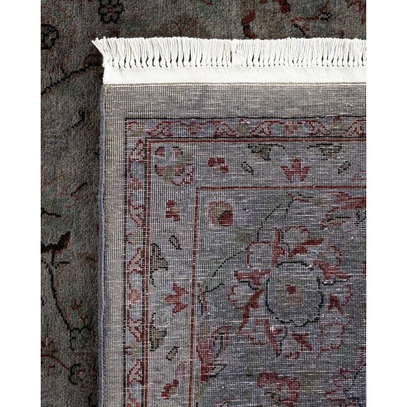 Overton Hand Knotted Wool Vintage Inspired Modern Contemporary Overdyed Gray Area Rug - 6' 3" x 9' 3"