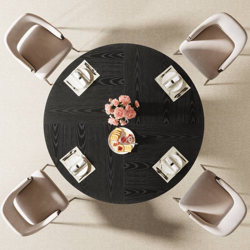 47 Inch Round Dining Table for 4-6 People - 47.24" W x 47.24" D x 29.92" H