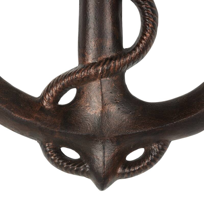 Aluminum Metal Anchor Weathered Home Wall Decor with Curved Rope Design - Set of 2 Bronze - Roche River Decor