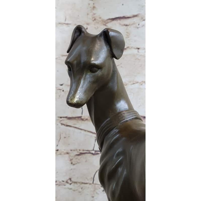 Handmade Large Bronze Of A Whippet Greyhound Imitative Dog Clic Masterpiece Figurine