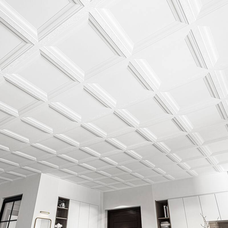Art3d PVC Drop Ceiling Tile 3D Wall Paneling,12 Pack Cover 48Sq.Ft.