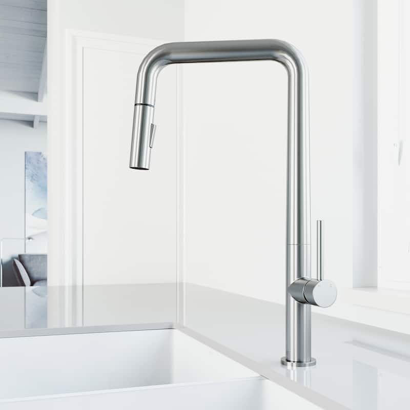 VIGO Parsons 18" H Single Handle Pull-Down Sprayer Kitchen Faucet