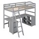 preview thumbnail 8 of 14, Twin size Loft Bed with Drawers, Cabinet, Shelves and Desk, Grey