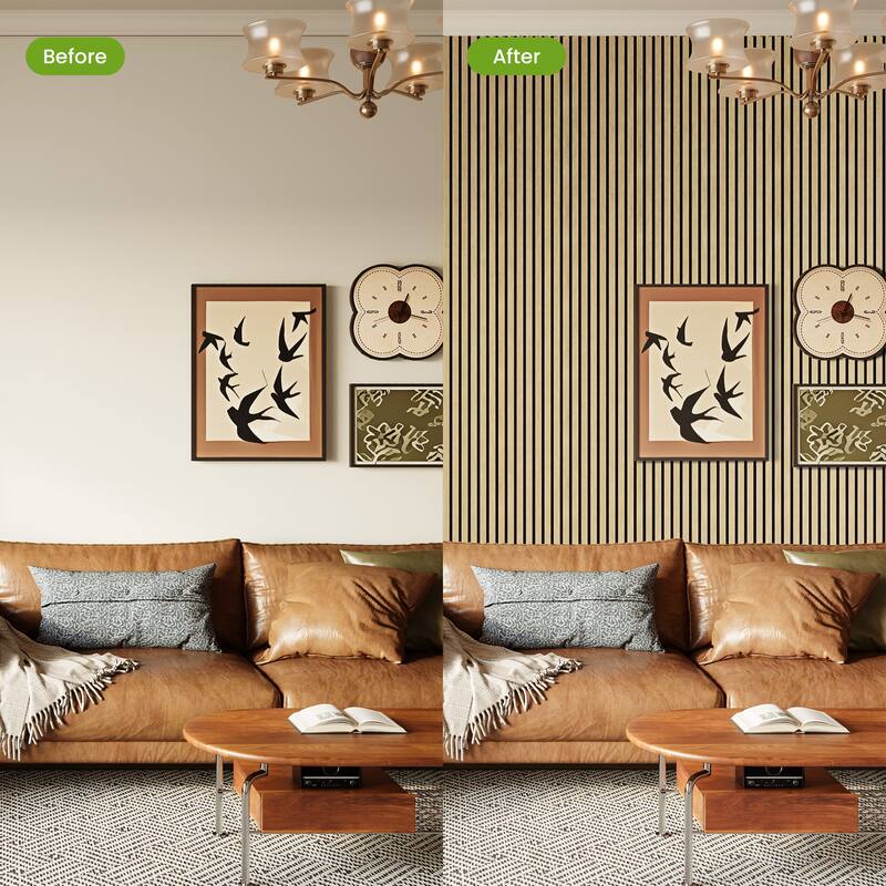 2Pcs Wood Slat Acoustic Wall Panels