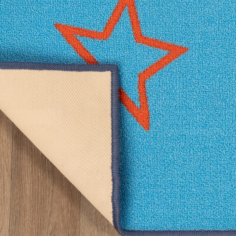 Superior All Star Non-Slip Kids Playroom Washable Indoor Area Rug