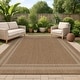 preview thumbnail 68 of 98, World Rug Gallery Border Indoor/Outdoor Flat Woven Area Rug