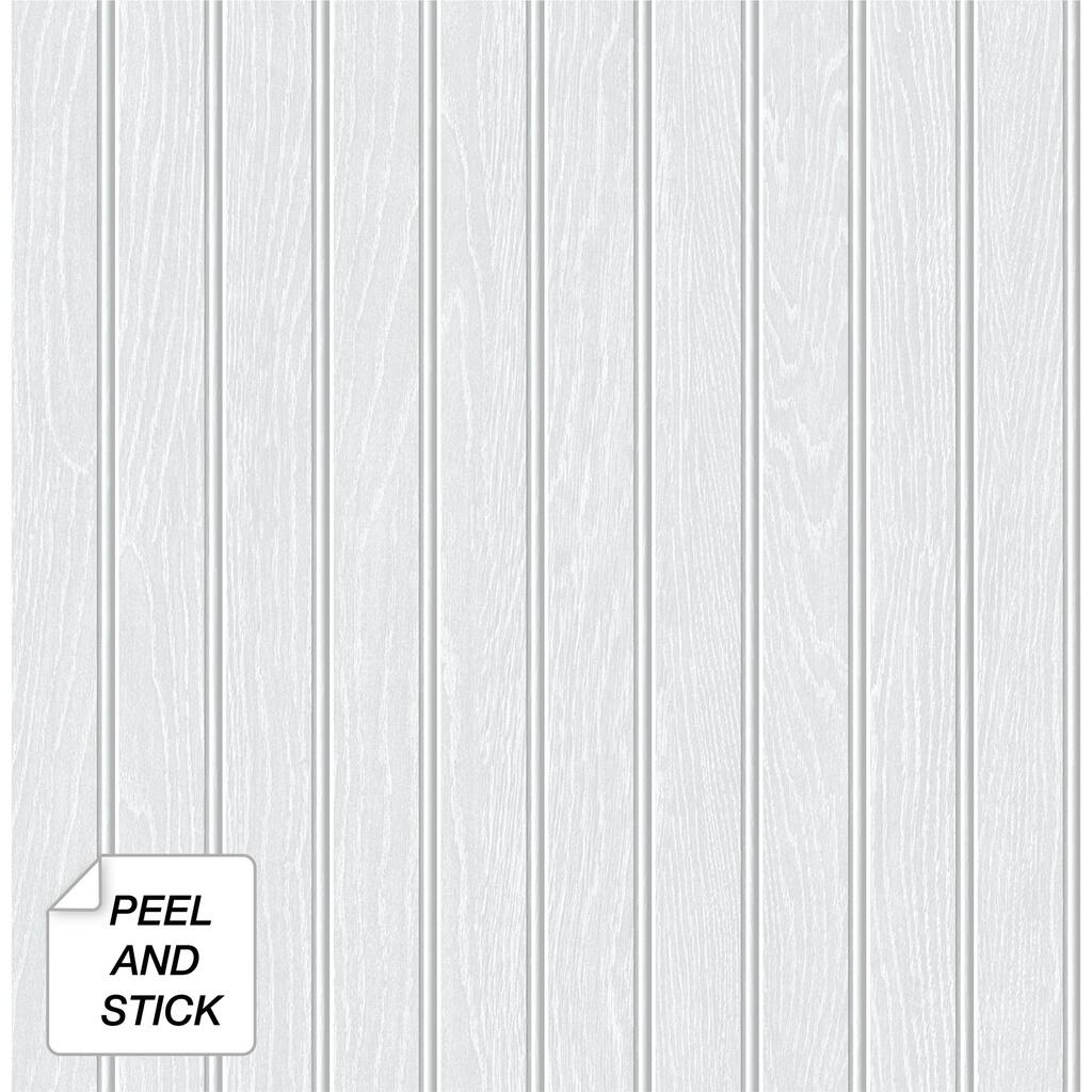 NextWall Beadboard Faux Peel and Stick Removable Wallpaper - 20.5 in. W x 18 ft. L