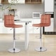 preview thumbnail 12 of 19, 17" x 19" Modern Upholstered Adjustable Height Swivel Bar Stools （Set of 2） Brown