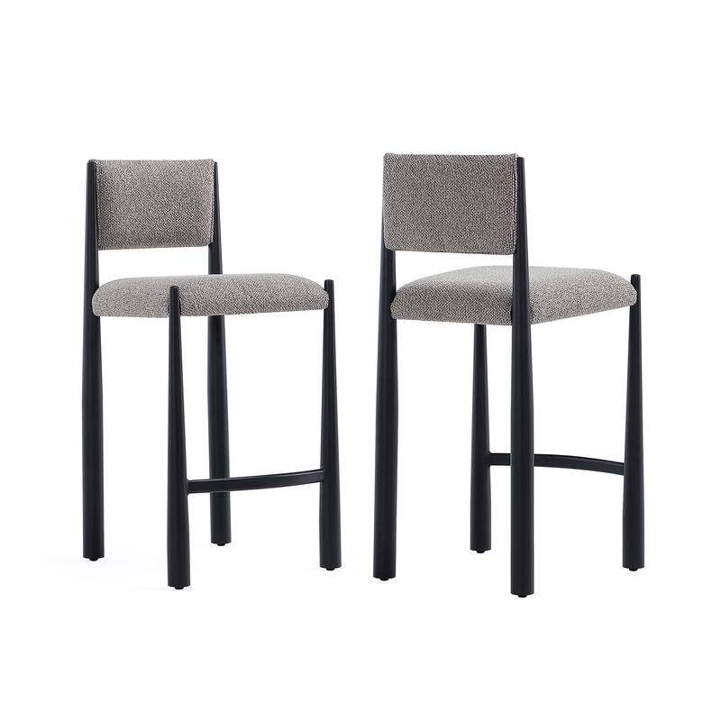 Manhattan Comfort Lennor Metal Boucle Counter Stool