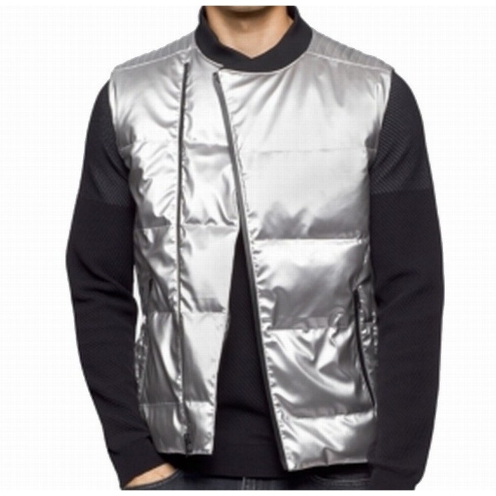 calvin klein quilted metallic puffer vest