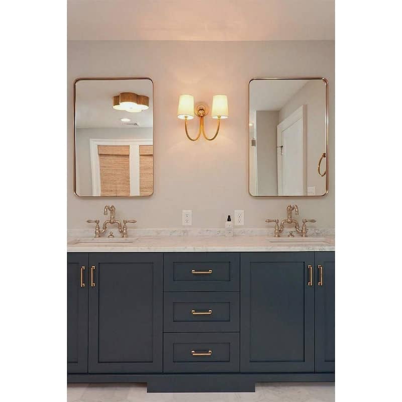 TEHOME Arthers Stainless Steel Metal Bathroom Vanity Wall Mirror