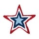 preview thumbnail 1 of 3, 18" x 18" Patriotic Red White & Blue Star Shaped Hooked Accent Throw Pillow
