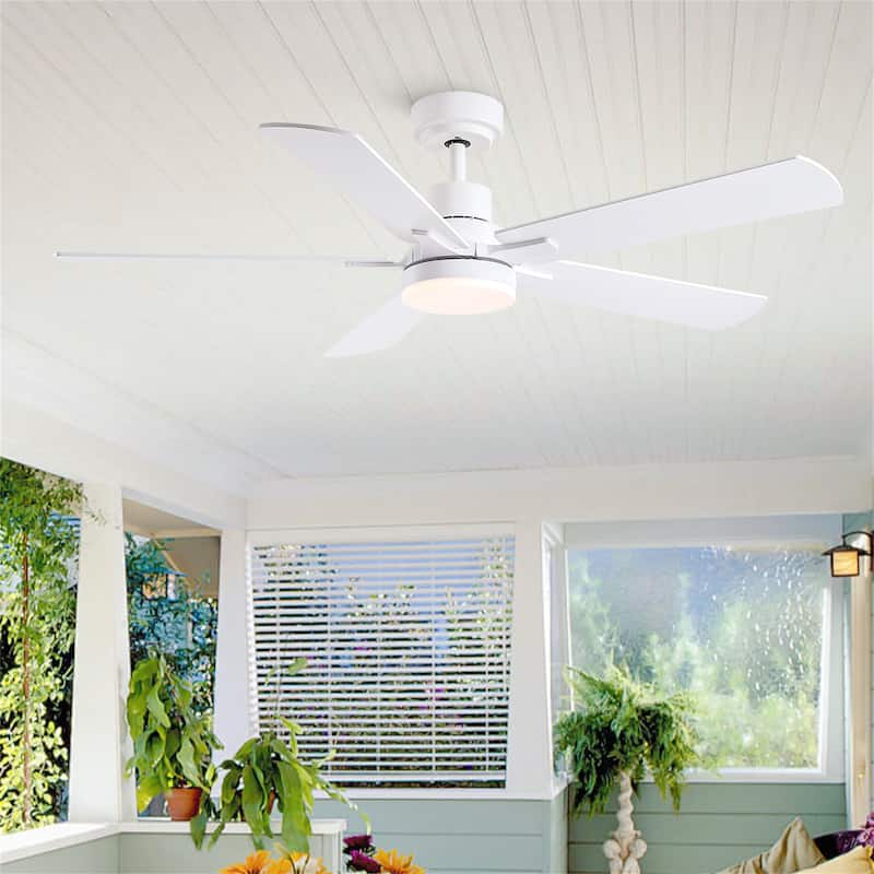52" Lowe Profile Ceiling Fan with Light and Plywood Blades