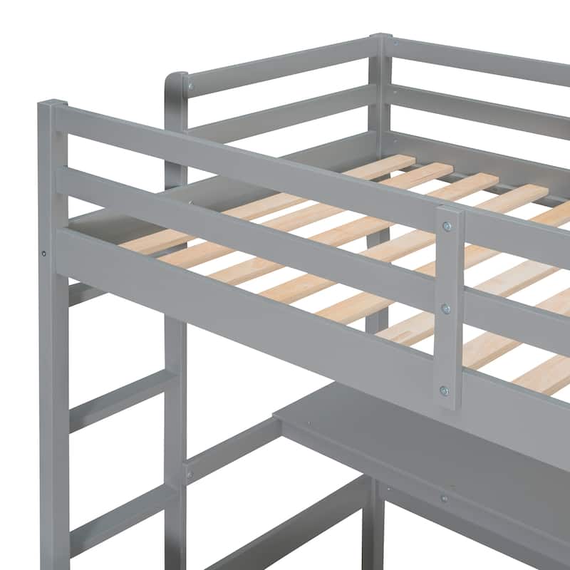 Versatile Twin Loft Bed with Desk and Storage for Kids' Dream Rooms