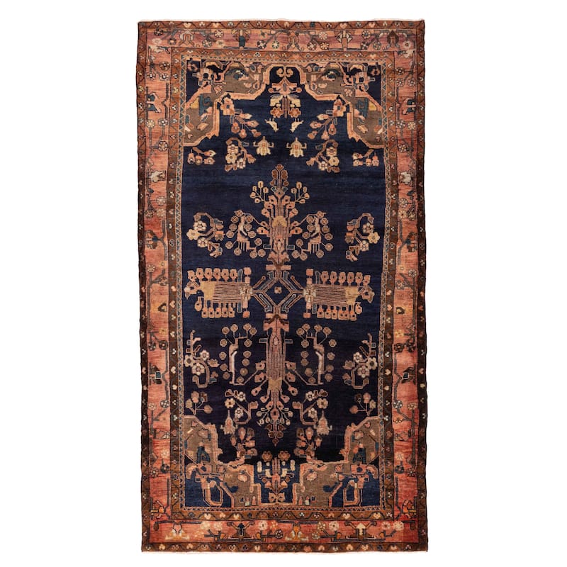 ECARPETGALLERY Hand-knotted Andelz Navy Wool Rug - 5'5 x 9'10