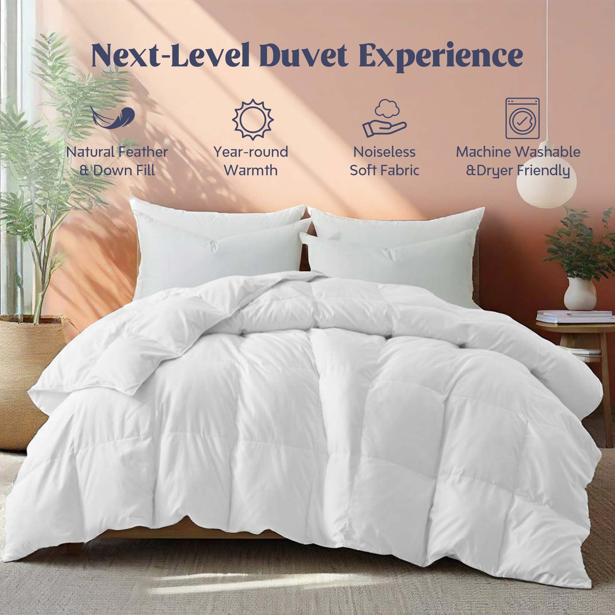 Royal Therapy Comforter, White Comforter Duvet Insert, Down Alternative Blanket Comforter