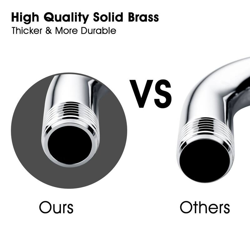 BRIGHT SHOWERS 6 & 10 Inch Shower Arm with Flange Shower Pipe Arm for