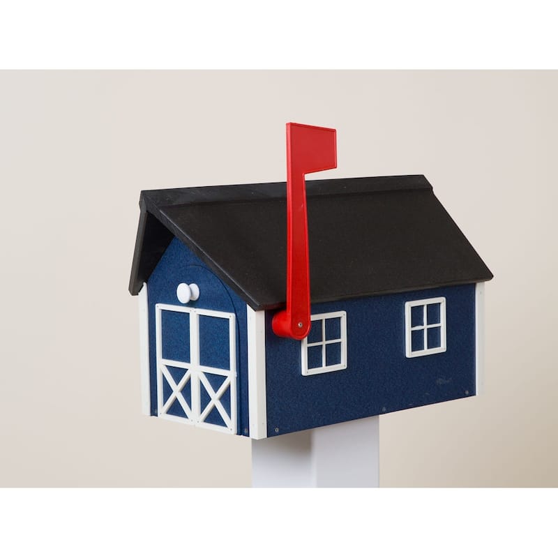 Poly Lumber Mailbox - Navy/White