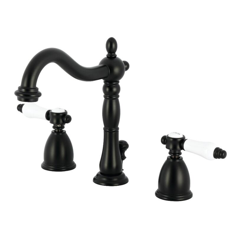 Kingston Brass Bel-Air Widespread Bathroom Faucet with Brass Pop-Up - Matte Black