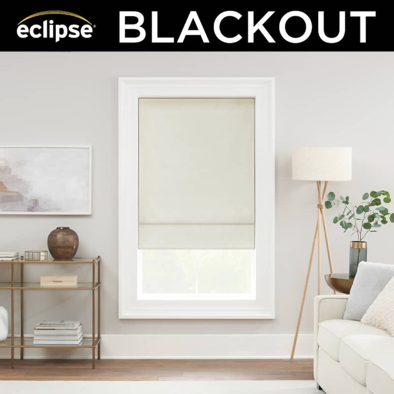 Eclipse Drew Textured Solid 100% Total Blackout Cordless Roman Shade
