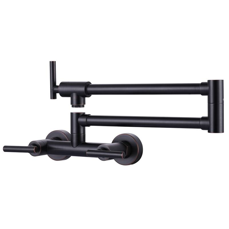 WOWOW Wall Mounted Pot Filler Faucet with Hot Cold Water Control