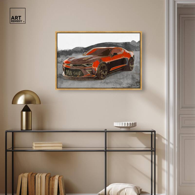 Red Sports Car Canvas by Art Remedy