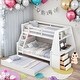 preview thumbnail 2 of 28, Modern Twin Over Full Bunk Bed With Trundle And Built-in Desk,Three Storage Drawers And Shelf for Bedroom