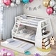 preview thumbnail 1 of 28, Twin Over Full Bunk Bed With Trundle,Desk,Drawers,Shelf for Bedroom White