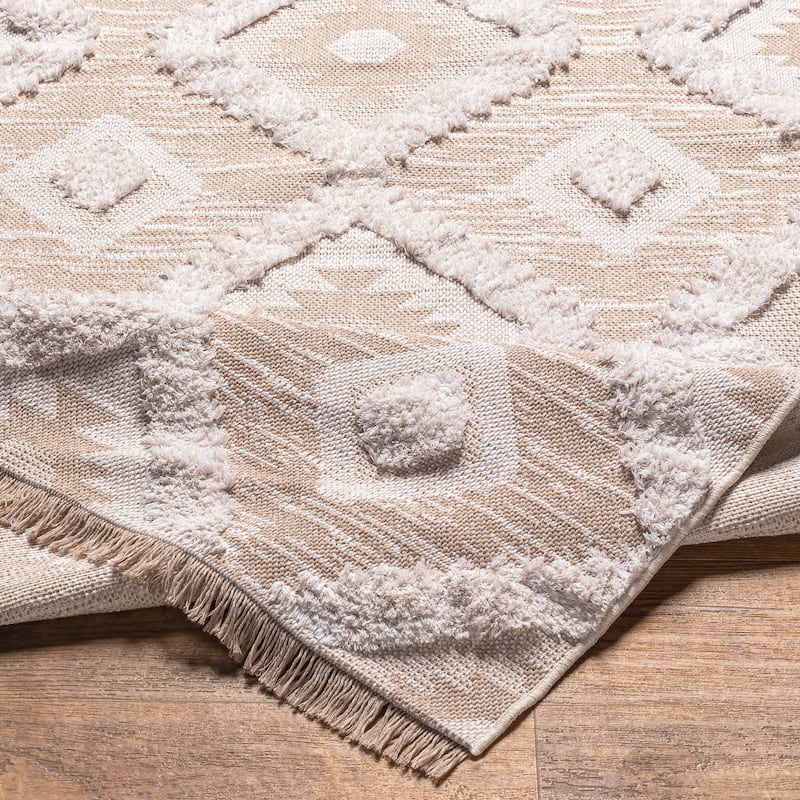 Livabliss Morocotton Boho Diamond Cotton Area Rug