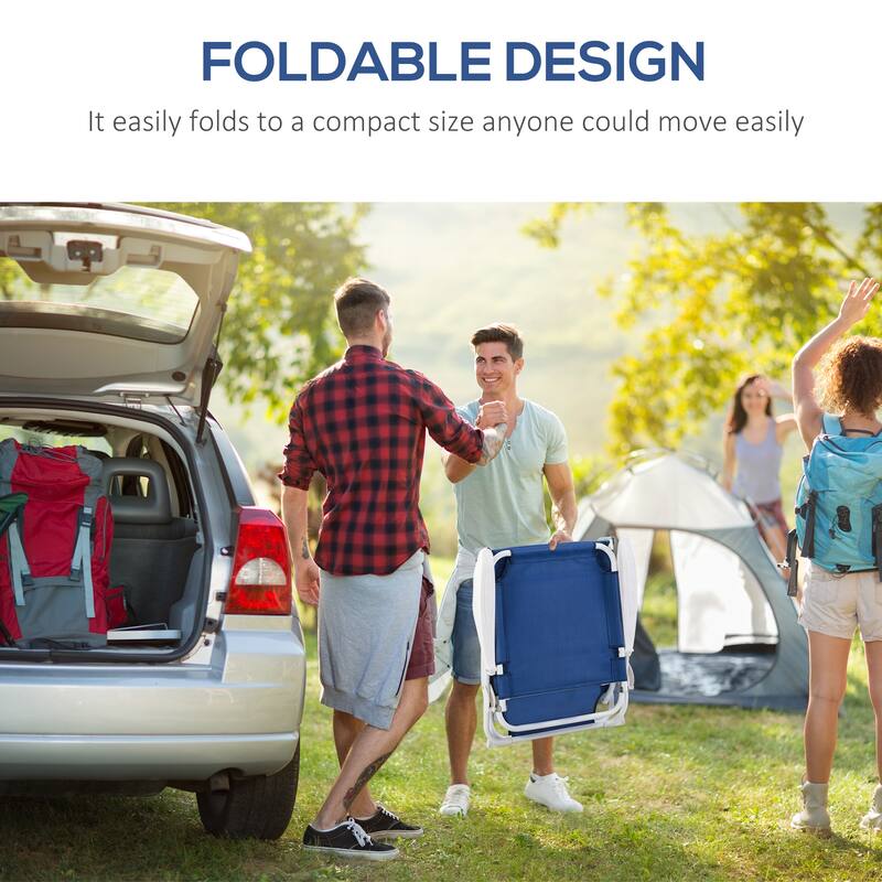 Folding Outdoor Chaise Lounge Chair with 4-Position Adjustable Backrest and Armrests for Beach Poolside or Patio
