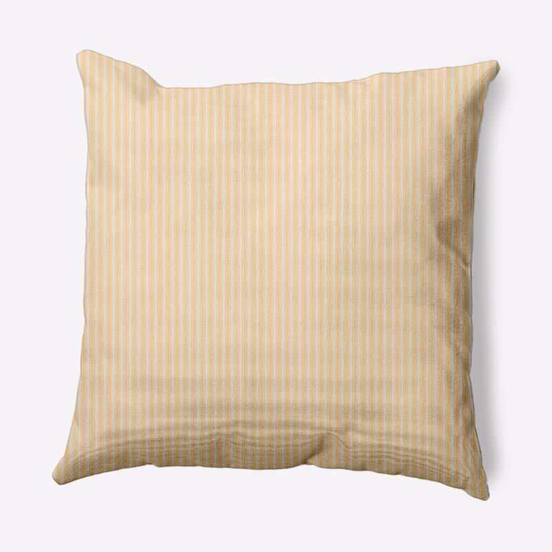 16 x 16 inch Ticking Stripe Outdoor Pillow - Yellow
