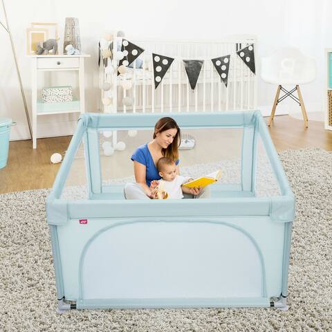 Baby Playpen Infant Large Safety Play Center Yard w/ 50 Ocean Balls
