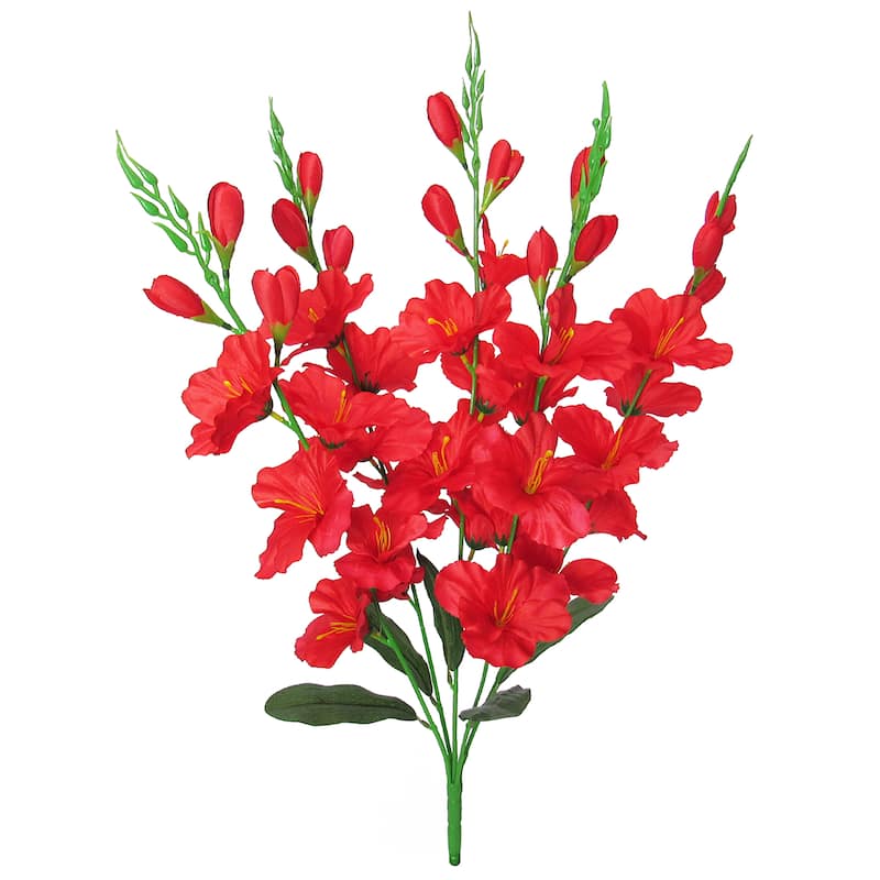 Artificial Gladiolus Flower Stem Bush Bouquet 26in